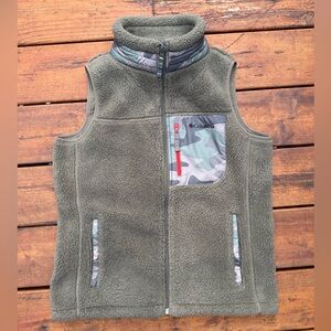 Columbia Olive Fleece Vest with Camo